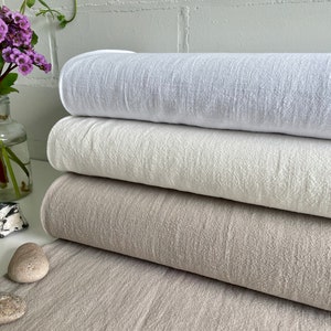 Linen Fabric Stonewashed Natural Beige White Taupe image 10