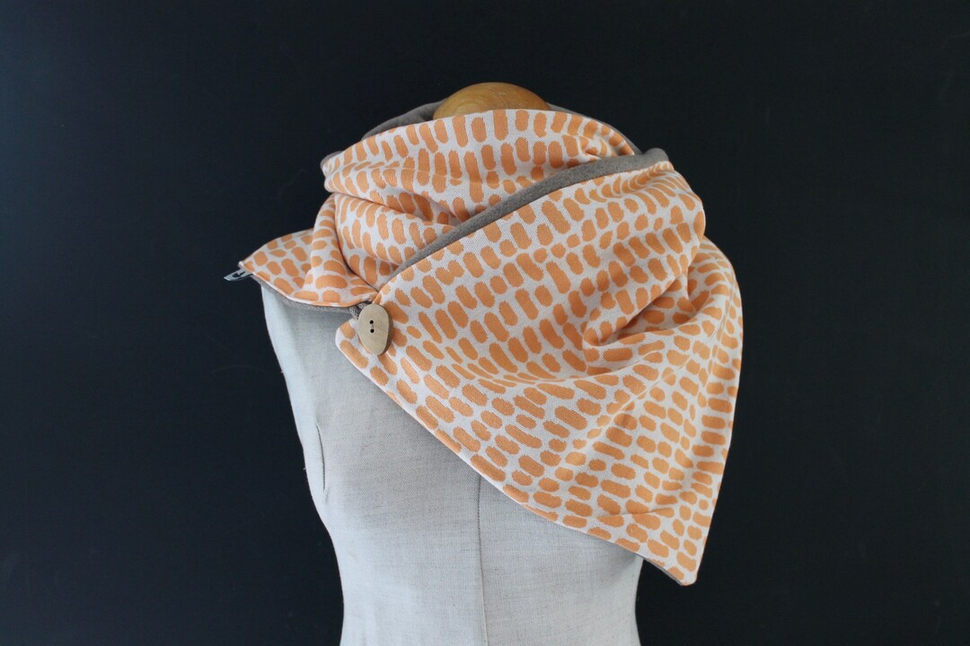 Wrap Scarf Triangle Scarf Knit Button Scarf Scarf Etsy