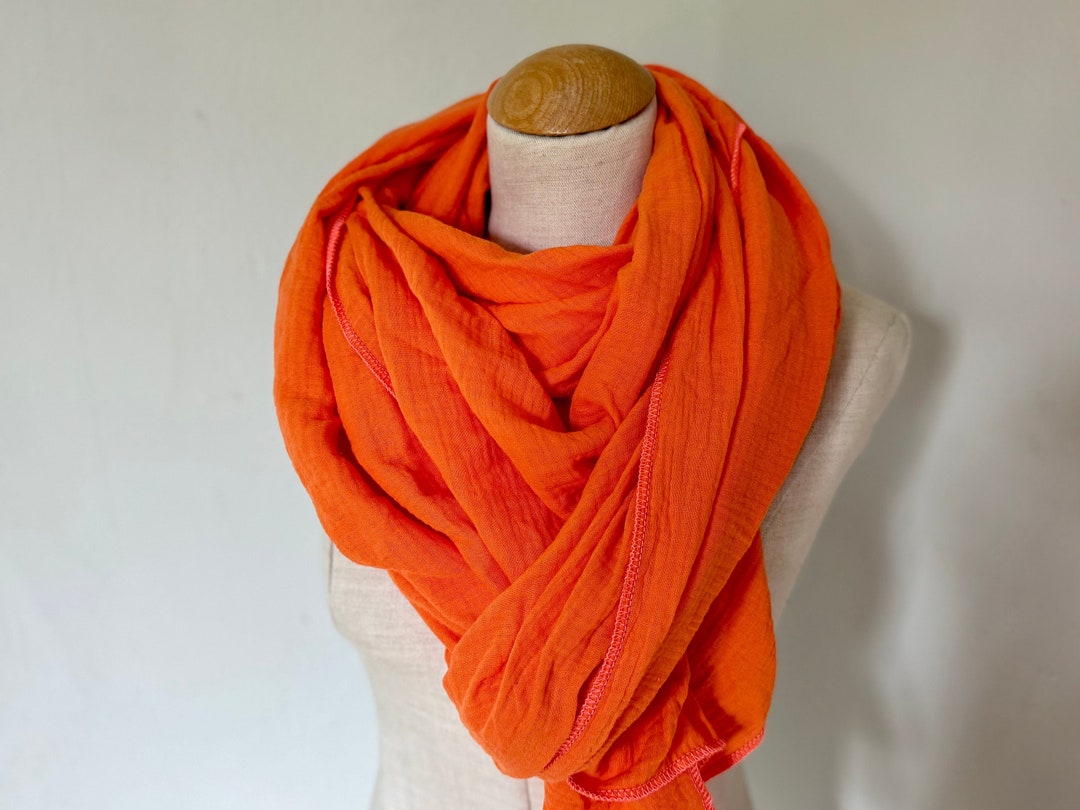 Sciarpa avvolgente quadrata XXL in tessuto di mussola, sciarpa ad