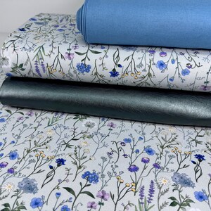 Canvas Blumen Digitaldruck Blau Kornblumen Sommer Kunstleder Dekostoff Taschenstoff Vorhang Gardine Tischdecke Kissenhülle Bezug Nähen