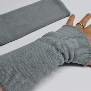 Armwarmers Cuffs Wristwarmers Muff Knit Grey Fleece Winter Lined Cuffs Arm warmers