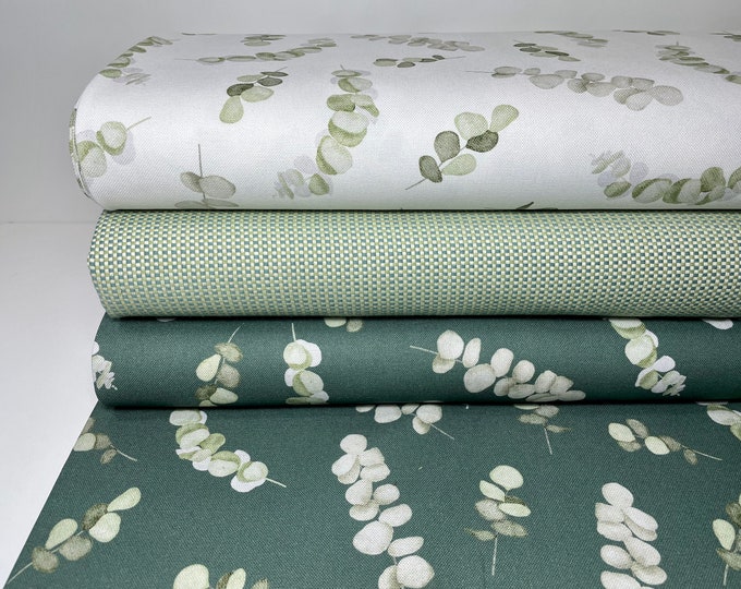 Cotton Fabric Bag Fabric Cotton Fabric Canvas Decorative Fabric Watercolor Eucalyptus With Leaves Combination Fabrics