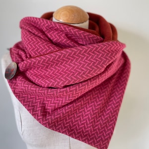Wrap Scarf Triangular Scarf Button Scarf Herringbone