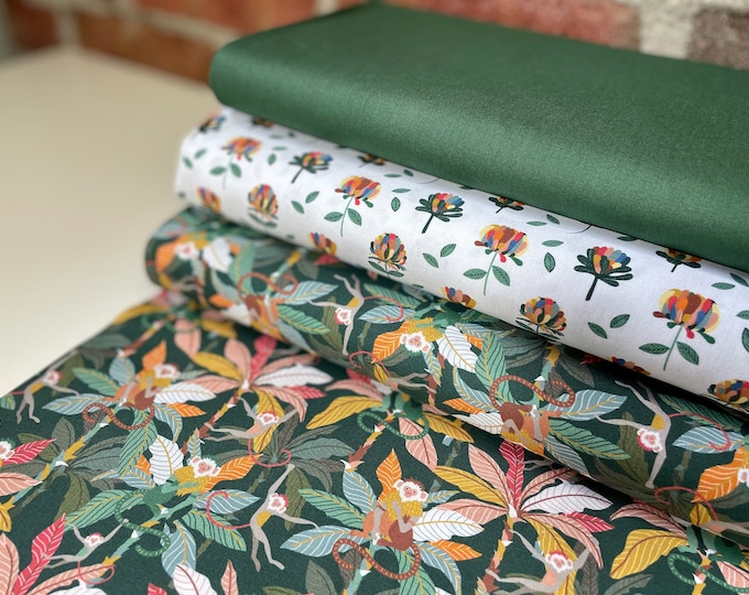 Cotton Fabric Poplin Patchwork Fabric Cotton Monkeys