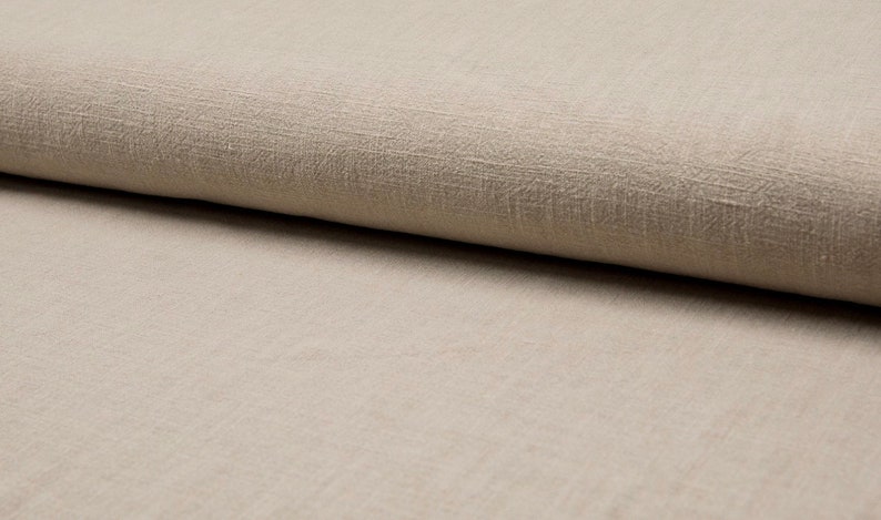 Linen Fabric Stonewashed Natural Beige White Taupe image 3