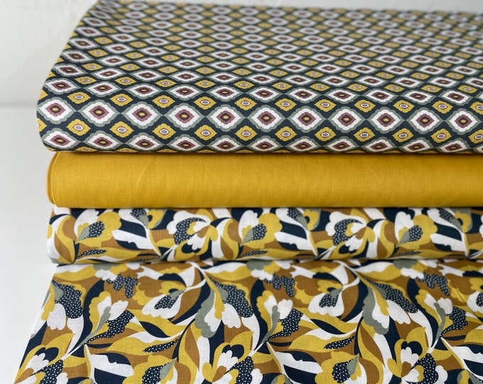 Cotton Fabric Fabric Package Flowers Ornaments Yellow Summer Patchwork Fabric Cotton