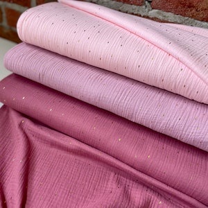 Muslin Double Gauze Cotton Fabric Summer Muslin Gold Pastel Fabric Cotton