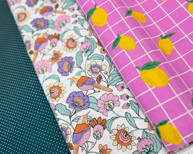 Coated cotton oilcloth, tablecloth by the meter, bag fabric, tablecloth, water-repellent, lemon, yellow, pink, rose