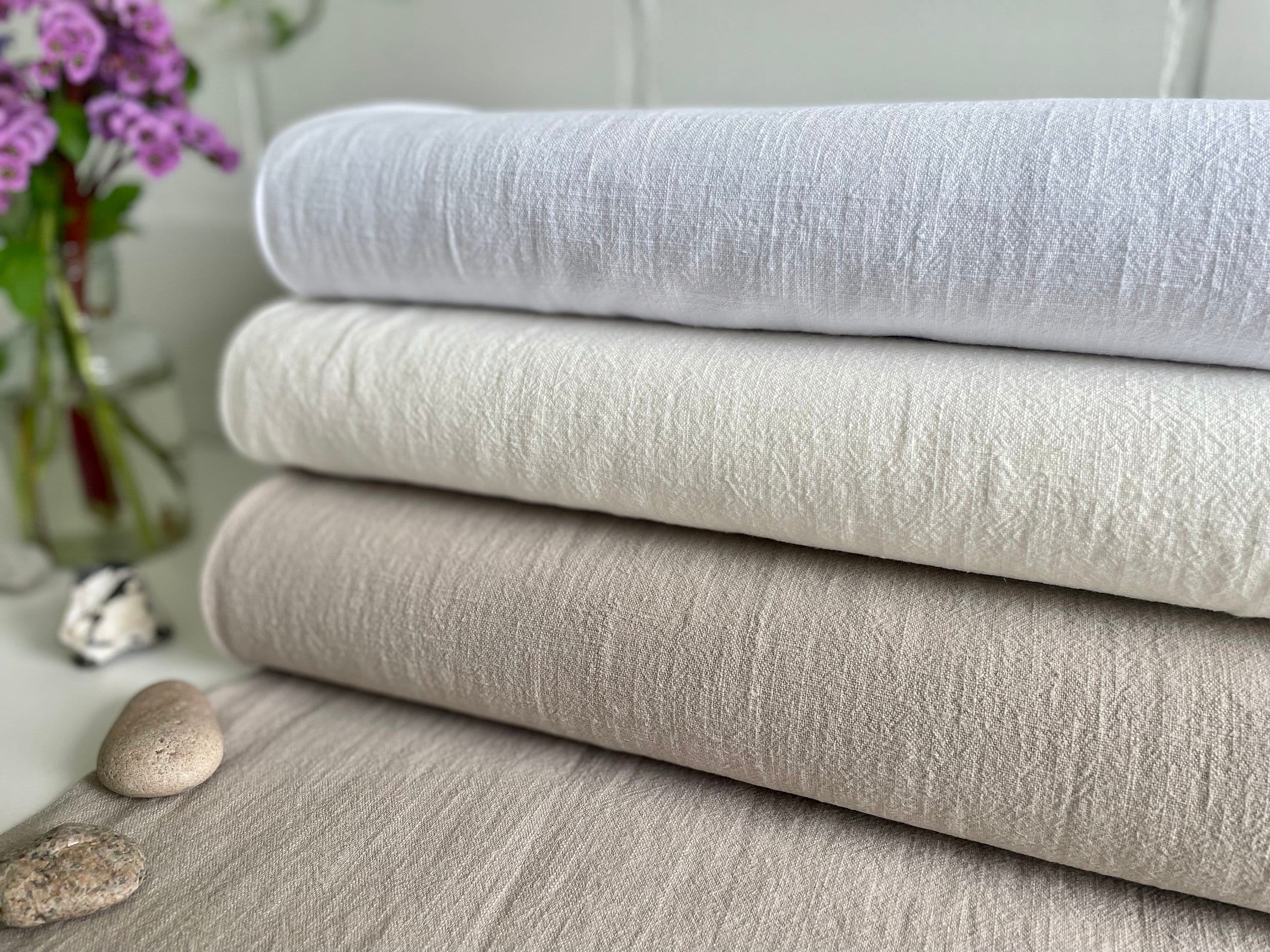 Softened White Linen Fabric, LIGHT WEIGHT Thin White Linen, 130 GSM, Washed  Linen Fabric by the Meter, Linen by the Yard, Linen for Clothes 