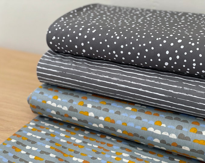 Fabric Patchwork Cotton Grey Reed