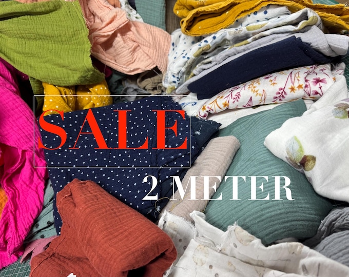 SALE 2 Meters Muslin Fabric Cotton Surprise Package Clearance Remnants