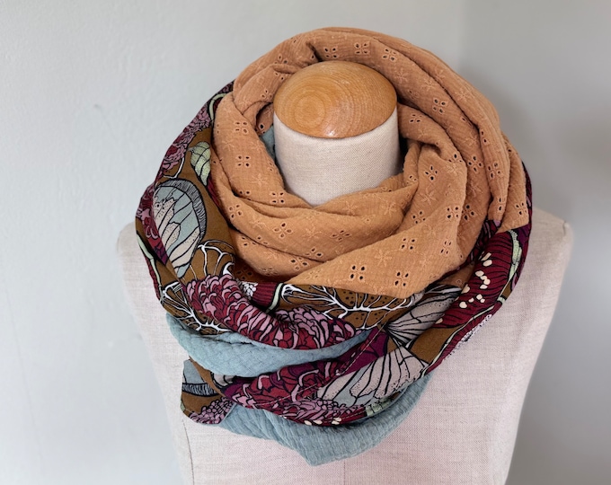 Triangle Scarf Wrap Scarf Loop Scarf Muslin Scarf Scarf Stole Summer Scarf Triangle Scarf Viscose Orange Rust Red Mustard Curry Yellow