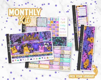 October "Spooky Magic" Monthly Planner Sticker Kit | 7x9, Erin Condren, Happy Planner, Halloween Party, WDW, Disney parks [1931]