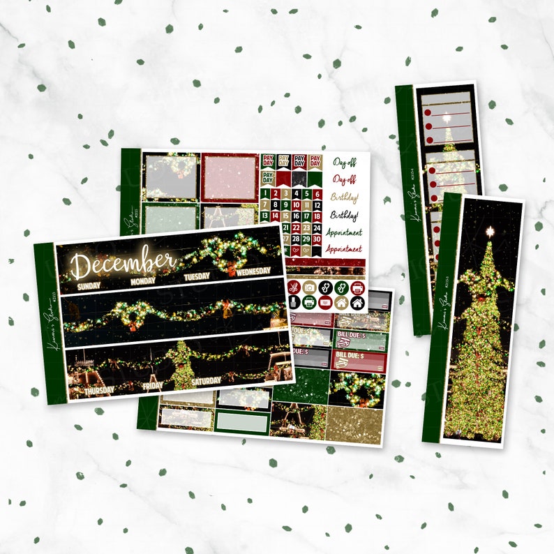 OLD FORMAT! December 'Christmas Time 2.0' Monthly Planner Sticker Kit | EC, Happy Planner Disneyland Disney, Christmas Lights [2115-R] 