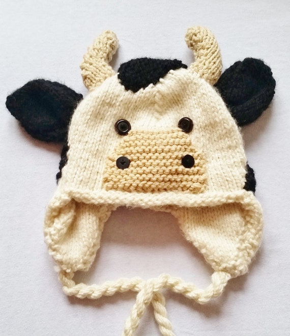 Handmade Knit Cow Hat Made this fantastic bucket hat for the market. Made with  main image 3