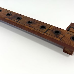 Menorá de madera para Hanukkah, menorá de madera minimalista moderna