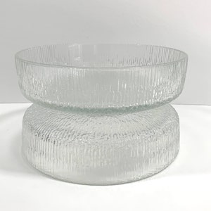 Crystal Ice Bark Icicle Textured Bowl Vintage Indiana Glass Salad Soup Bowl Set of Two