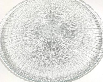 Arcoroc Spirale Serving Platter Large Plate Textured Glass Ammonite Fossil Serving Tray