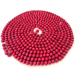 Red Wood Bead Christmas Garland Country Farmhouse Cranberry Garland