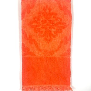 Vintage St Mary&#39;s Orange Sculpted Cotton Hand Towel