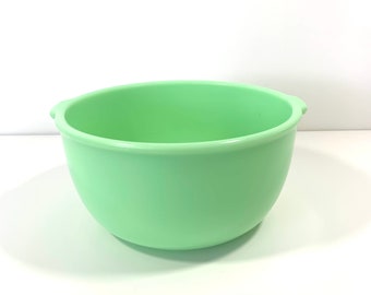 Jadeite Green Large Mixing Bowl Vintage Sunbeam Mixmaster Green Glass Bowl Side Tab Handles