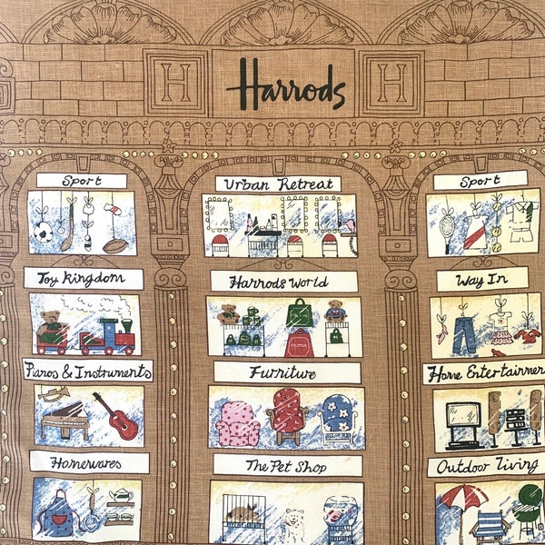 Harrods Linen Tea Towel Harrods Department Store Front Towel