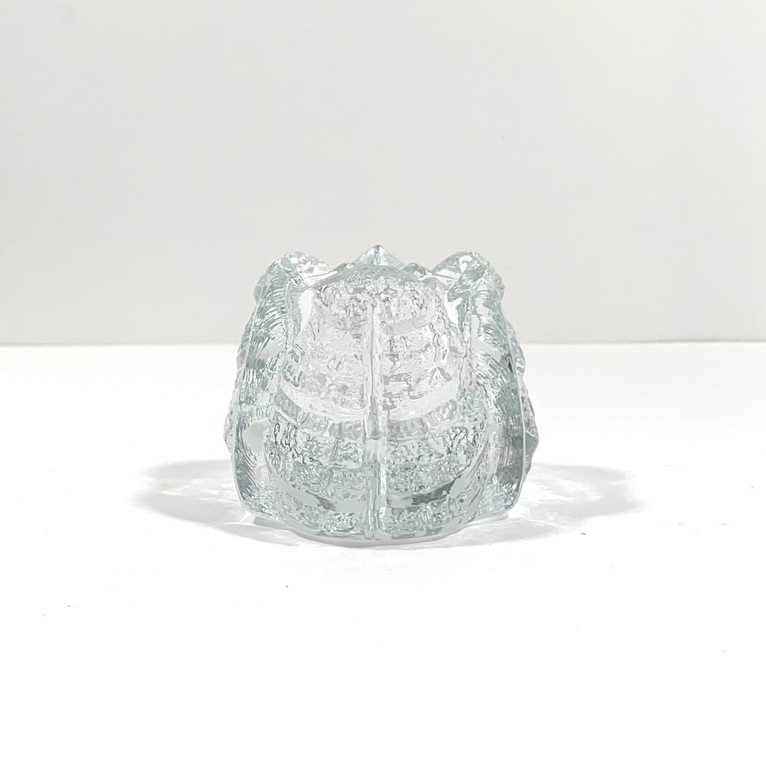 Orrefors Textured Glass Leaf Pattern Votive Candle Holder Etsy