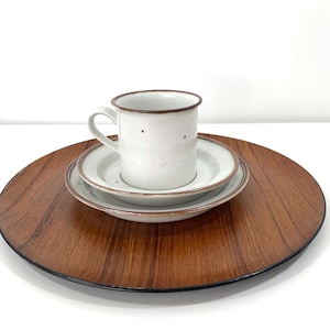 Dansk Brown Mist Cup Saucer Small Plate Danish Modern Cup Mug Dansk Designs Denmark Set of Four