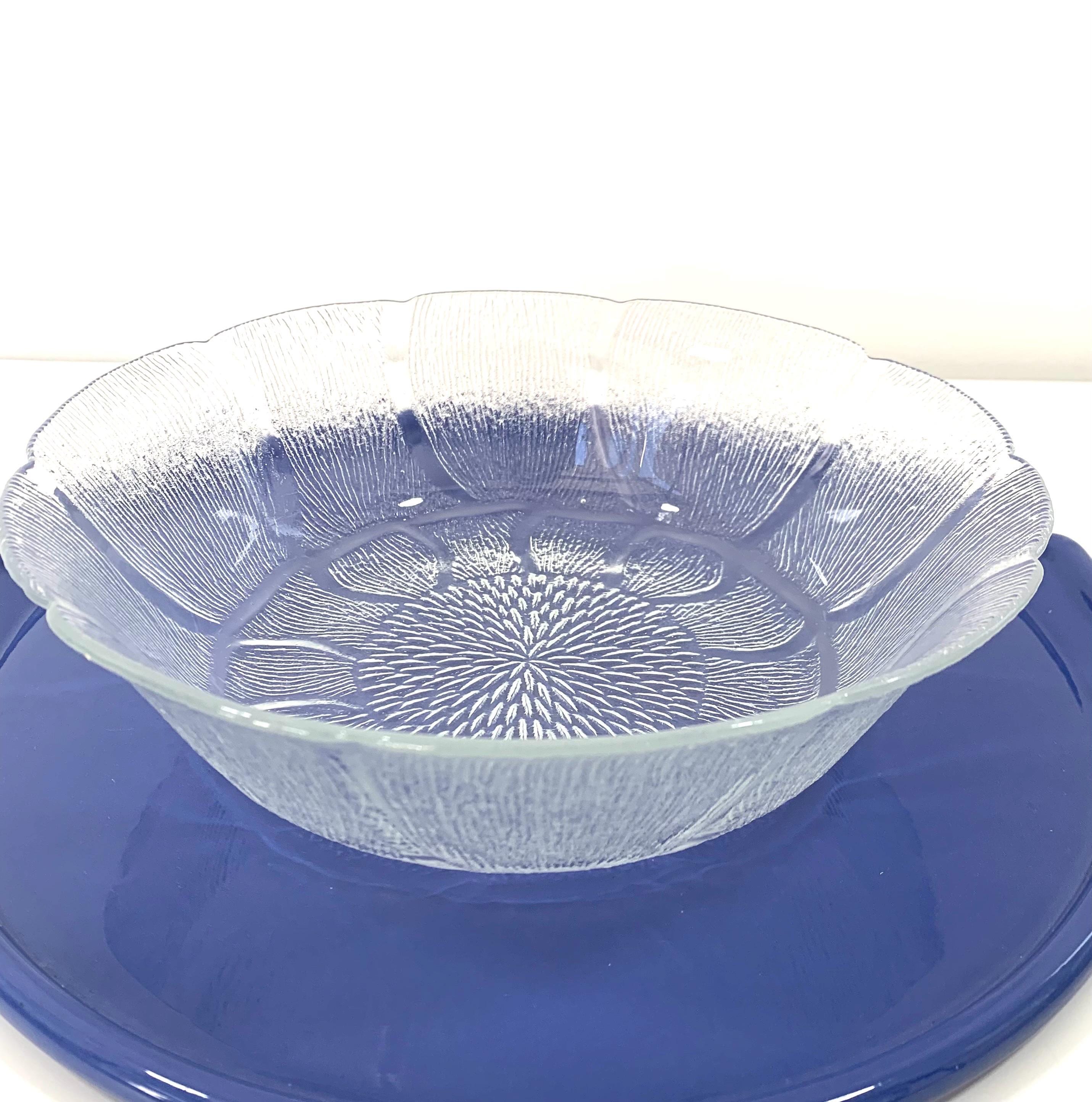 Années 1970 4 assiettes plates Duralex France Diamètre : 235mm Verre