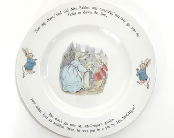 Peter Rabbit Plate Vintage Wedgwood Beatrix Potter Peter Rabbit Series Cake Plate nuevo en caja
