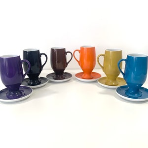 Schmid Lagardo Tackett Porcelain Espresso Demitasse Cups with Saucers Set of Six