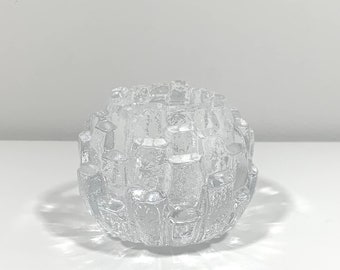 Kosta Boda Textured Igloo Votive Tea Light Candle Holder Swedish Glass Candleholder Scandinavian Glass Candle Holder