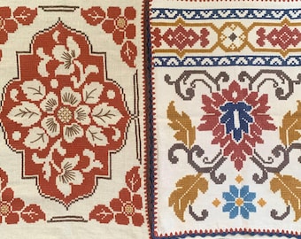Vintage Hand Embroidered Cross Stitched Pillow Cover Handmade Pillow Case Choice of Patterns