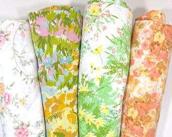 Plat laken met bloemen Mix en match Keuze uit maat en patroon Lentebloemen naaien Craftstof