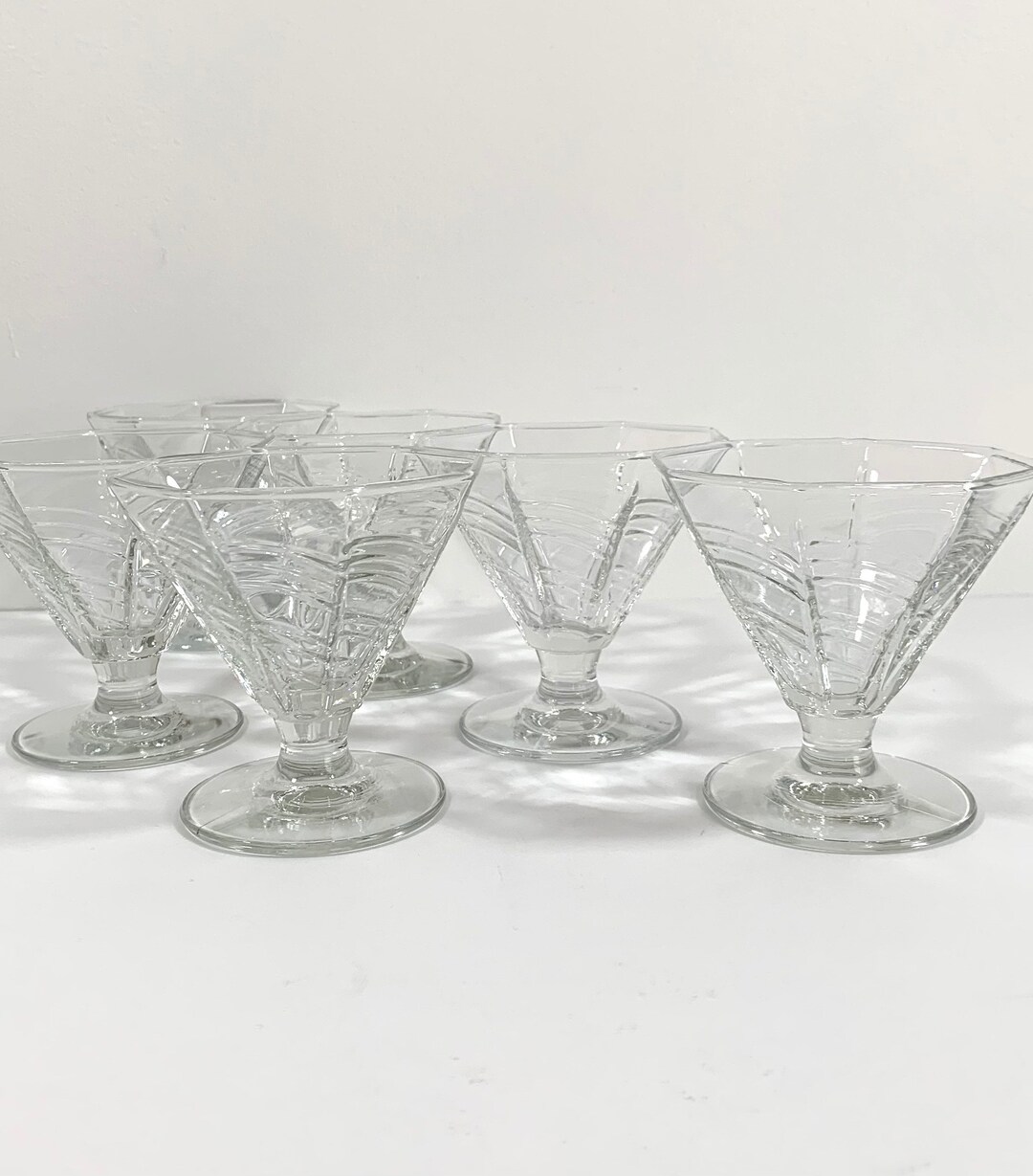 Dansk Summerhouse Octagon Swirl Cocktail Glasses Mid Century Etsy