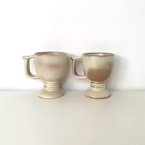 Frankoma C13 Ceramic Footed Pedestal Mug Cup Set of Two