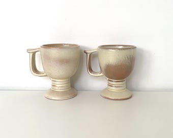 Frankoma C13 Ceramic Footed Pedestal Mug Cup Set of Two