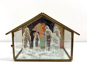 ヴィンテージのキリスト降誕の置物、プラスチック製のキリスト降誕の