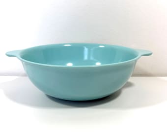 Bol de melamina azul con asa lateral Bol de servir vintage Mallo-Ware Melmac Turquoise Aqua