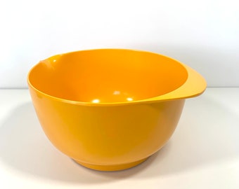 Rosti Mepal Yellow Orange Large Mixing Bowl Vintage Melamine Bowl With Pour Spout Made in Denmark