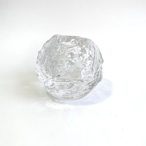 Kosta Boda Textured Snowball Votive Tea Light Candle Holder Swedish Glass Candleholder Scandinavian Glass Lantern Candle Holder