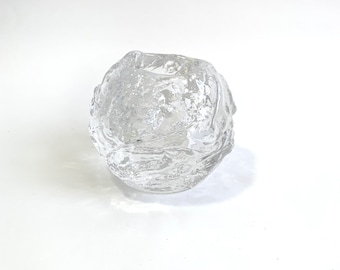 Kosta Boda Textured Snowball Votive Tea Light Candle Holder Swedish Glass Candleholder Scandinavian Glass Lantern Candle Holder