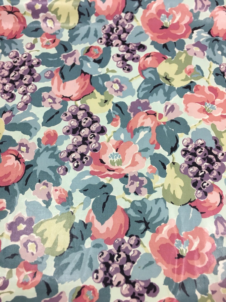 P Kaufmann Fruit And Floral Scotchgard Fabric Vintage Table Etsy