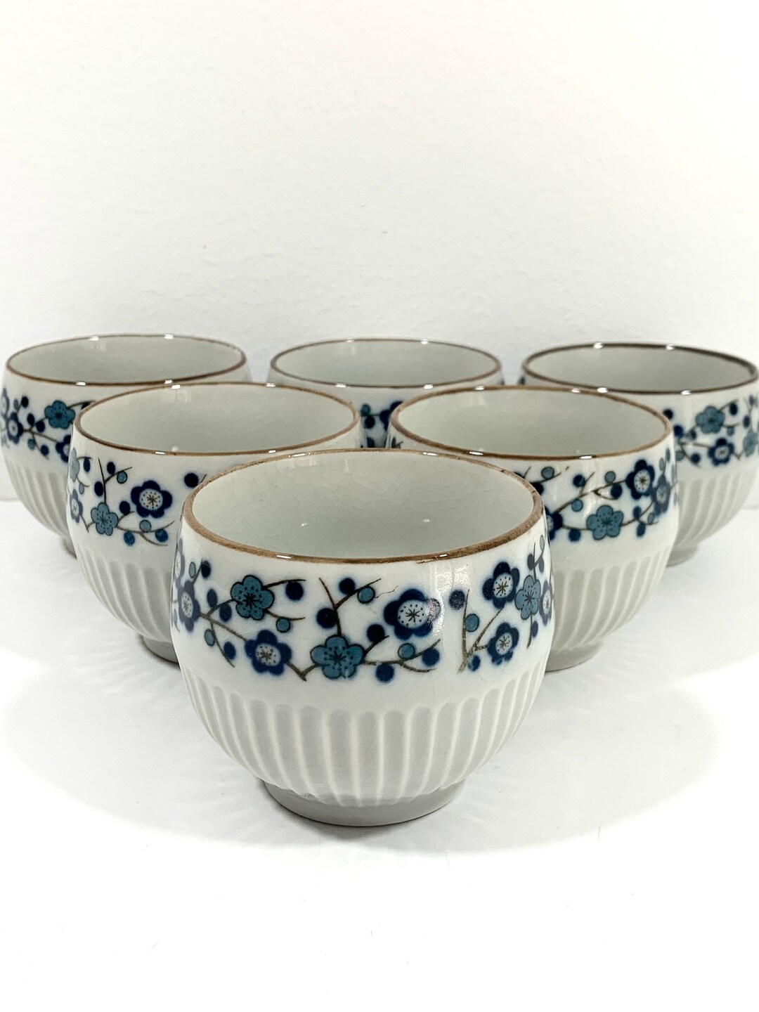 Japanese Floral Tea Sake Cups Vintage Otagiri OMC Japan Etsy