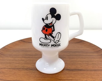 Taza de café de Mickey Mouse con base de vidrio y leche, estilo vintage de Disney Japón