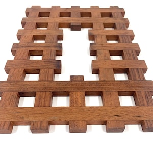 Teak Lattice Trivet Danish Modern Kitchen Wood Trivet
