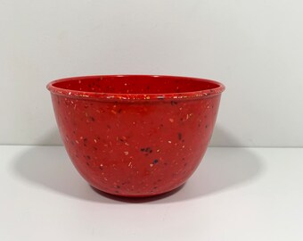 Zak Designs Small Red Confetti Melamine Plastic Mixing Bowl