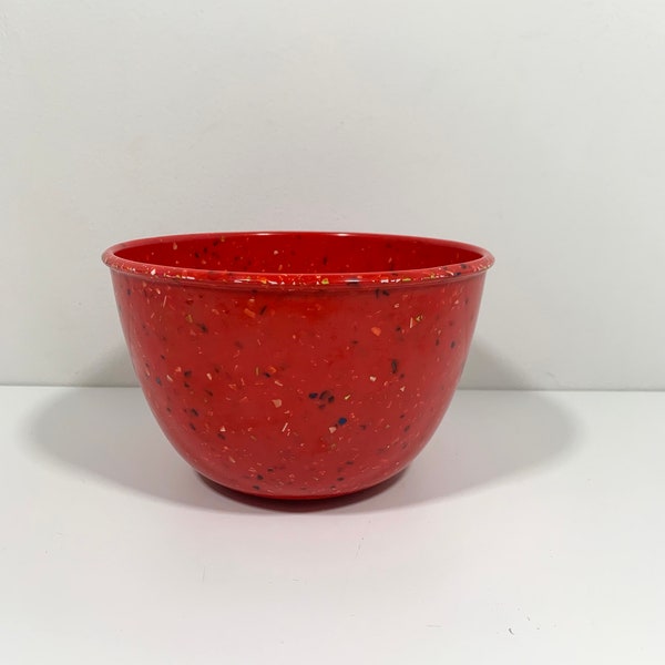 Zak Designs Small Red Confetti Melamine Plastic Mixing Bowl