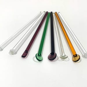 Glass Cocktail Stir Sticks Mid Century Modern Barware Stir Sticks Swizzle Sticks Set of Eight