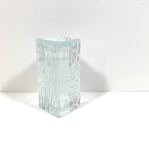 Nybro Sweden Ice Pillar Candlestick Candle Holder